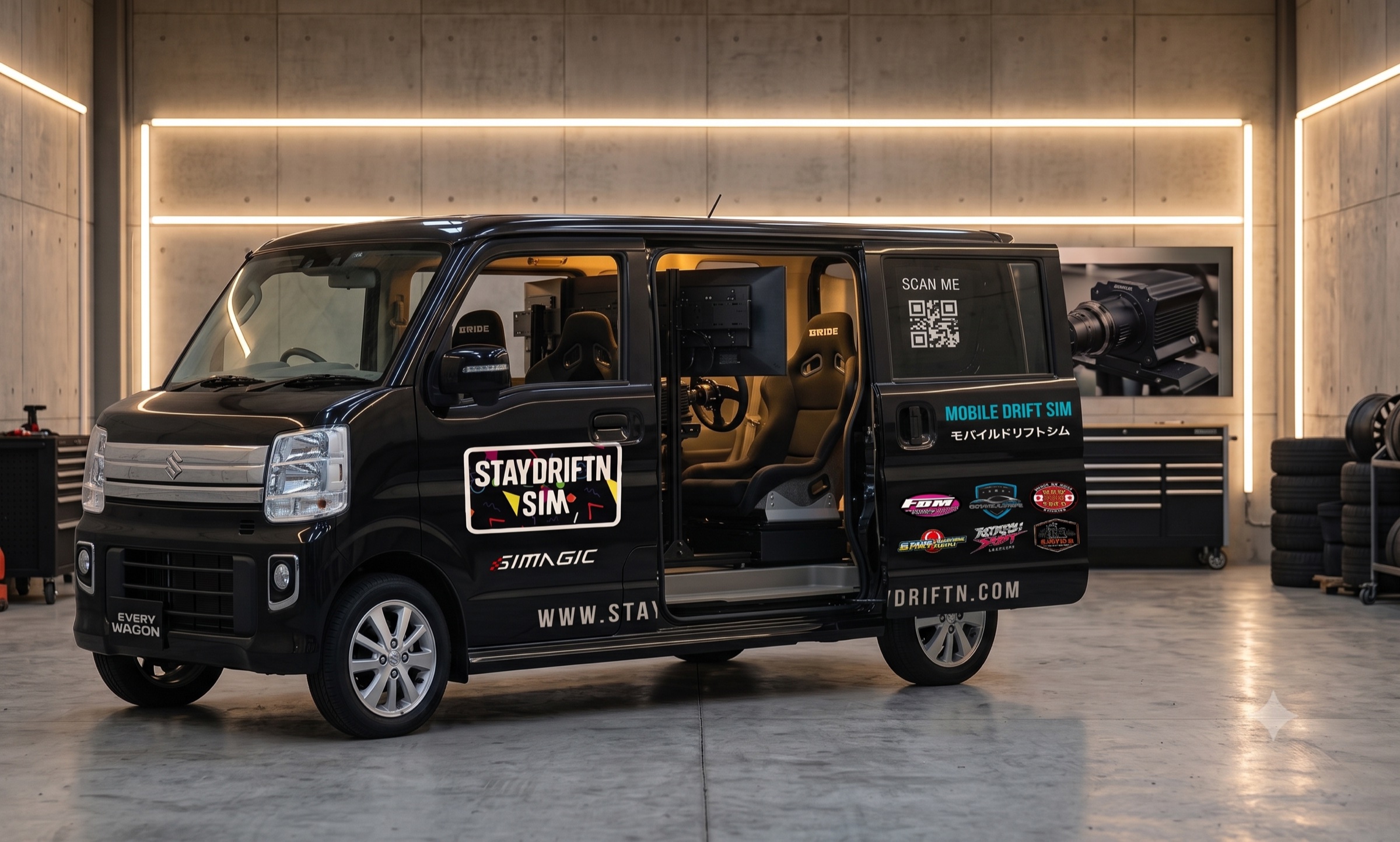 StayDriftn Sim mobile drift simulator van